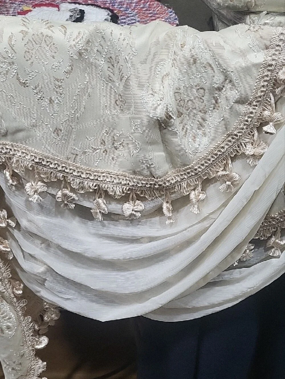Portofino Cream Decorative Valance with Fringe